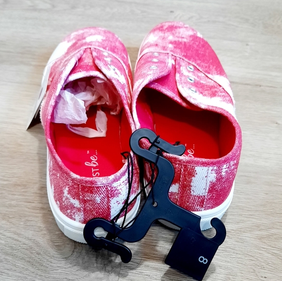 Women's Sneakers Tie Dye Pull-on Hot Pink #8 NWT - Picture 8 of 13